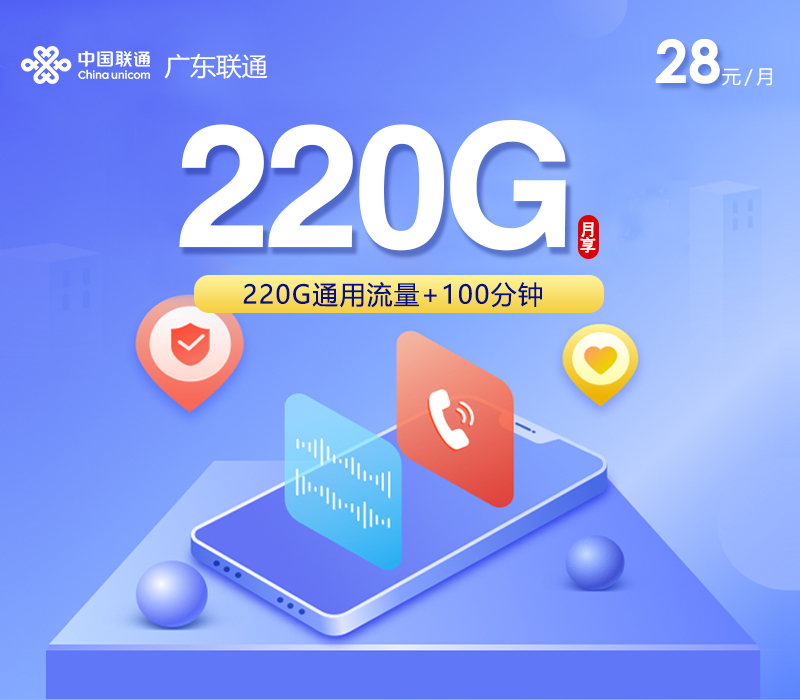 广东联通专享卡【28元260G】