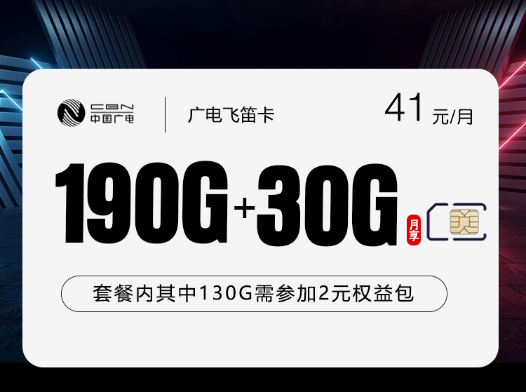 广电飞笛卡【41元220G】