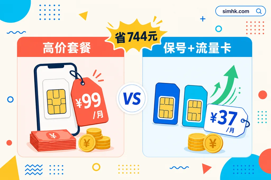 高价套餐与保号加流量卡组合的话费对比