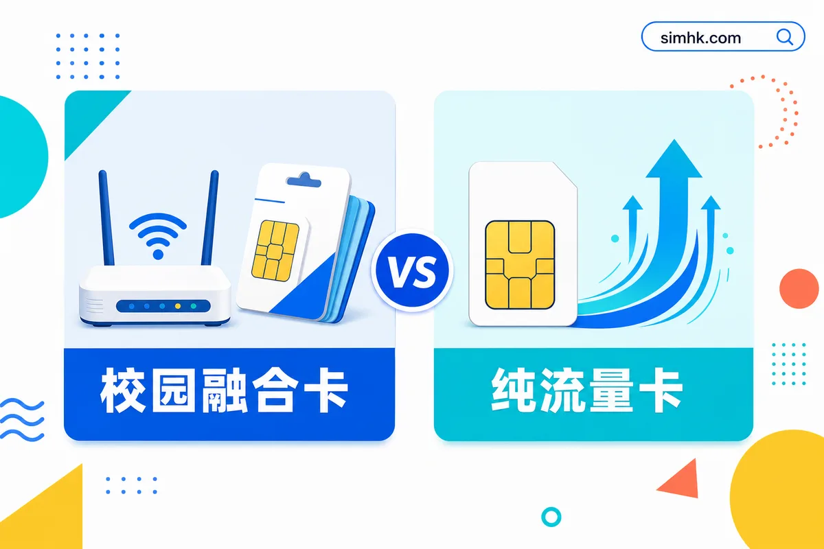 校园融合卡和纯流量卡对比:宽带通话融合 vs 大流量灵活无合约